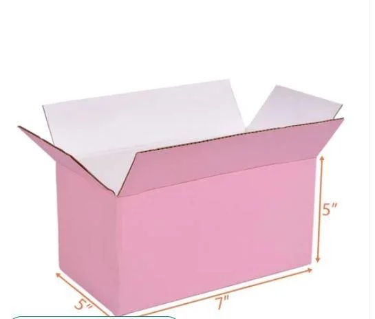 Customized Die Cut 3 Ply Pink Corrugated Box for Food Packaging