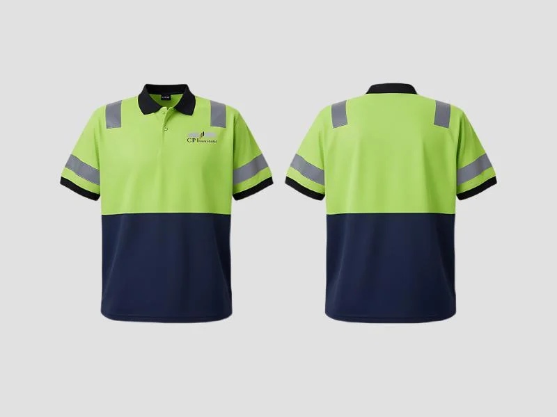 Two Tone Safety Polo T Shirt Reflective Fabric for Industrial Workforce