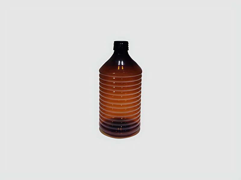 Slim Ribbed Bottle 450ml Amber For Beverage Packaging