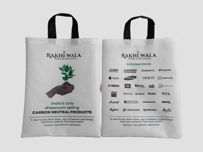 Custom-branded reusable fabric shopping bag for multi-usage