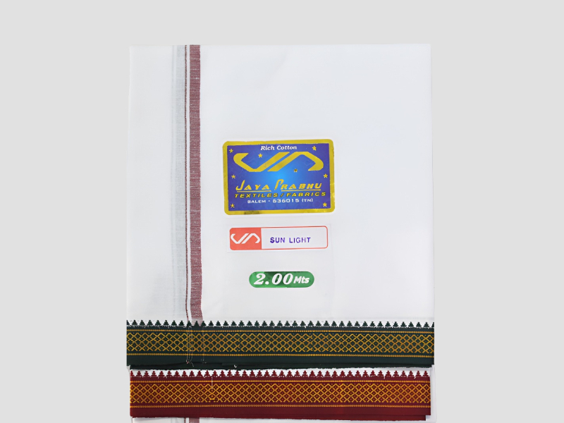 Sun Light Cotton Dhupatta 2 Meter Golden Border