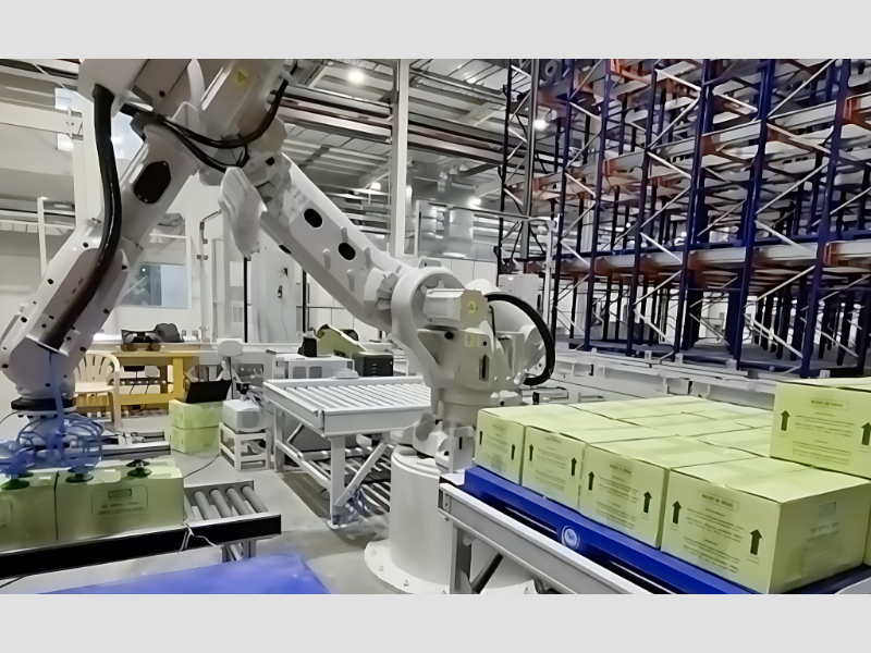 Robotic Palletizing System For Automated Material Handling And Packaging Applications