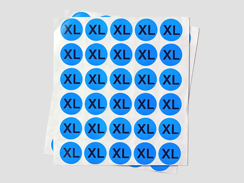 Self adhesive garment sticker