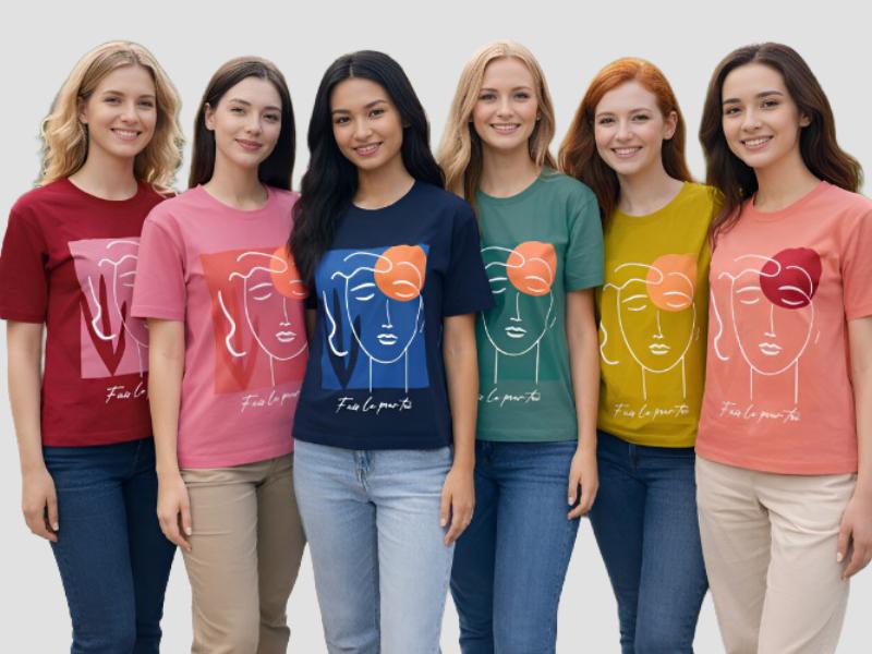 Women Abstract Creative Art Cotton T-Shirt For Lifestyle Activities Mia Signora