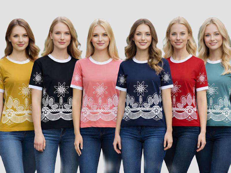Women Celestial Star Print Cotton T-Shirt For Lifestyle Activities Mia Signora