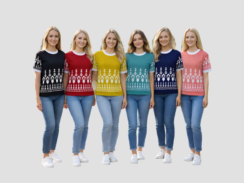 Women Tribal Inspired Cotton T-Shirt For Everyday Use Mia Signora