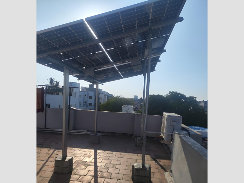 Elevated Solar Support Column With Integrated Junction Box Mount