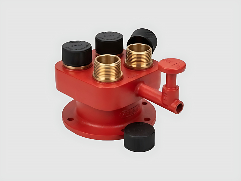 Four Way Fire Brigade Inlet 63 mm Gunmetal Fire Fighting