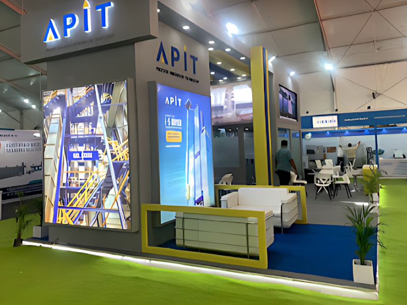 Custom Exhibition Stand Fabrication And Branding Service For Engineering Solutions APIT