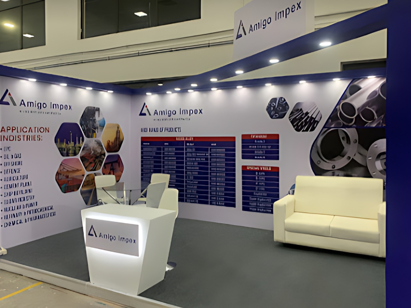 Custom Trade Fair Stall Design And Engineering Product Presentation Service For Metal Components Amigo Impex