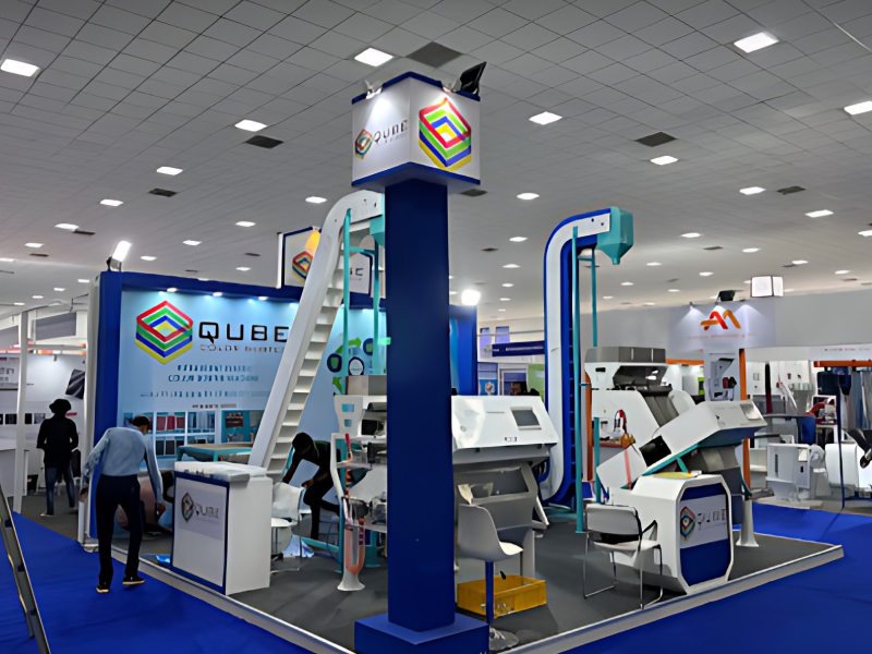 Exhibition Stall Design And Setup Service For Industrial Machinery Display Qube