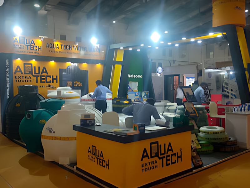 Exhibition Stall Design And Water Tank Display Service For Storage Solutions Aqua Tech