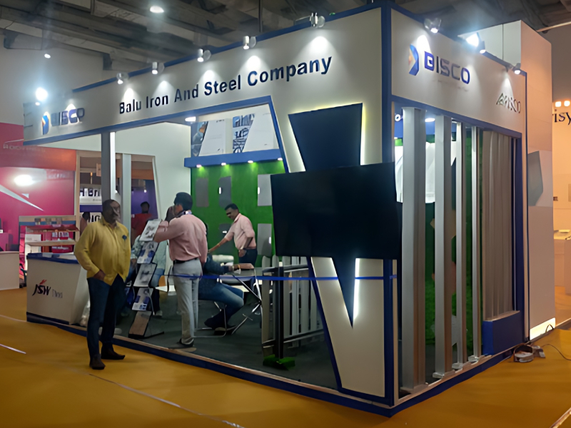 Industrial Trade Fair Booth Fabrication And Product Showcase Service For Steel Industry Bisco