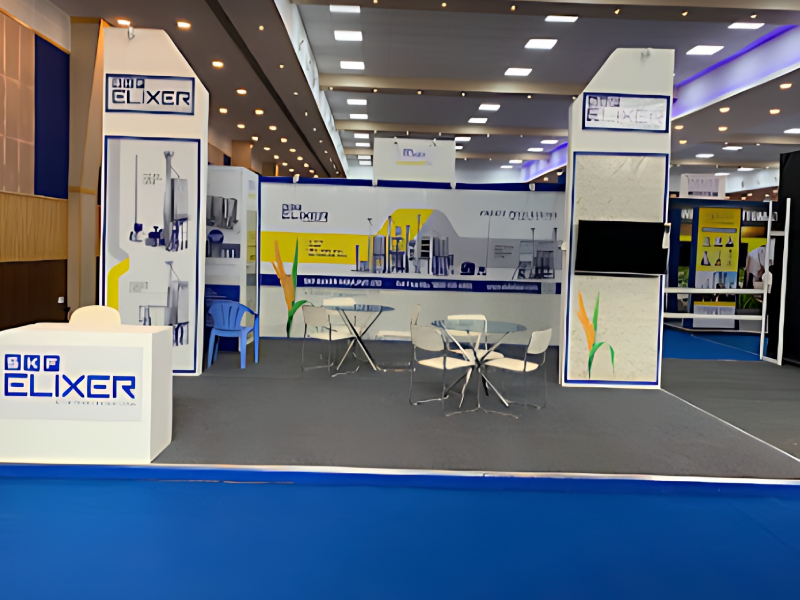 Modular Exhibition Stand Setup And Industrial Equipment Display Service For Processing Industry Elixer