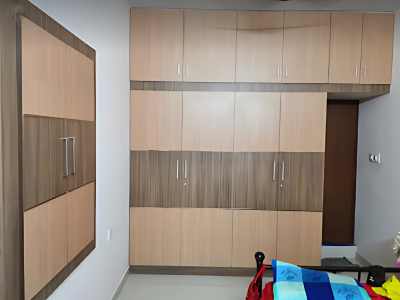 Modular Wooden Wardrobe Storage Unit Multi Door Design For Home Interiors