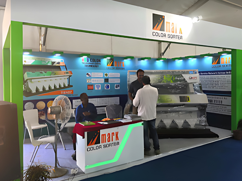 Trade Show Booth Setup And Color Sorting Machine Display Service For Grain Processing Mark