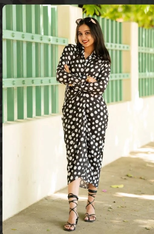 Polka Vogue Wrap Dress for Casual & Office Wear