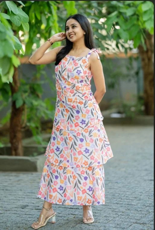 Tropical Muse Cotton Dress for Casual & Summer Wear