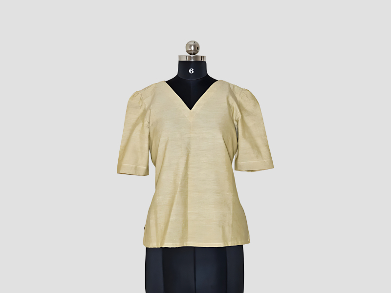 Cream Colour Cotton Short Kurta - MuRa@23