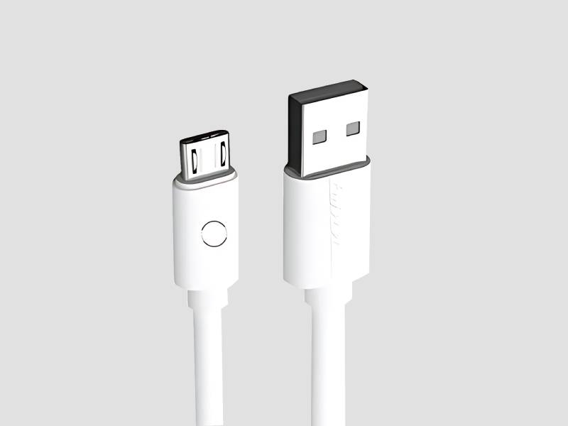 0.25 Meter White Small USB To Micro USB Fast Charging And Data Transfer Cable PVC Material