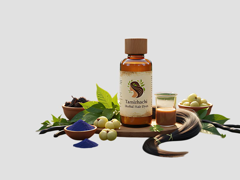 Tamizhachi Herbal Hair Dye Powder For Natural Grey Hair Coverage