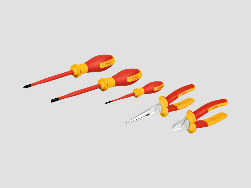 Professional VDE Insulated Hand Tool Mixed Set Five Pieces For Electrical Safety