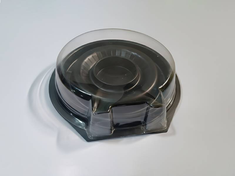 Round Seafood Presentation Plastic Tray With Clear Dome Lid For Supermarket Display
