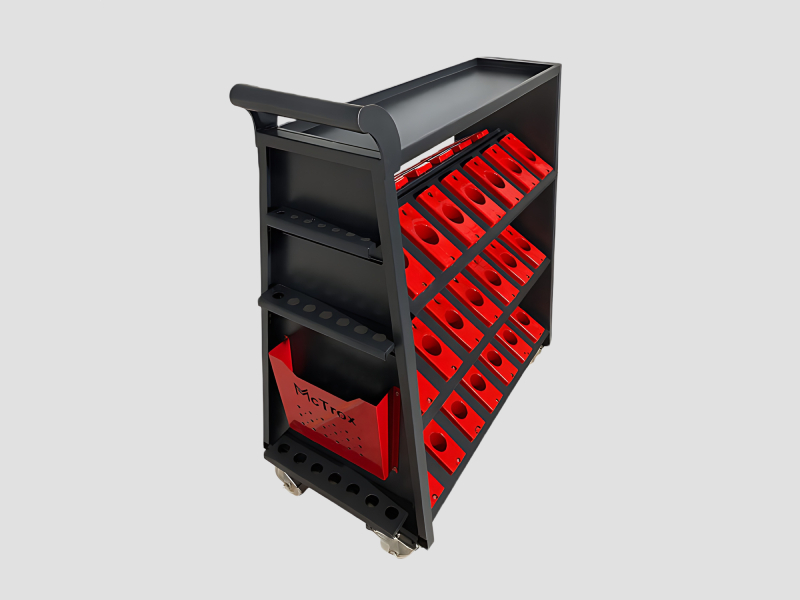 A-Type 2.0 CNC Tool Trolley â€“ Dual-Sided Steel Storage 3
