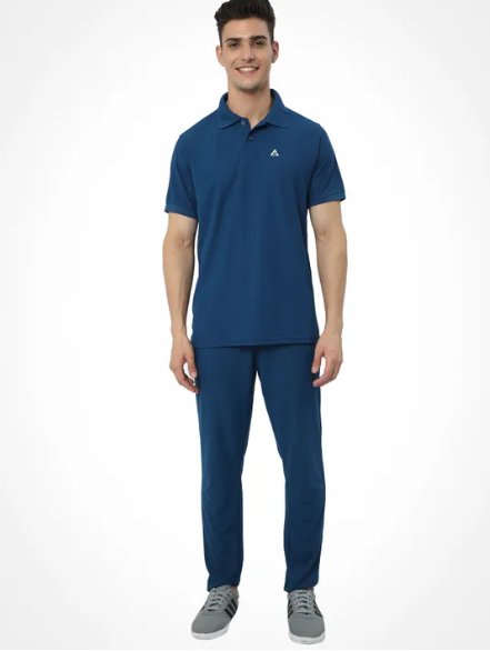 Men\'s Polyester Regular fit Airforce Blue Trackpant