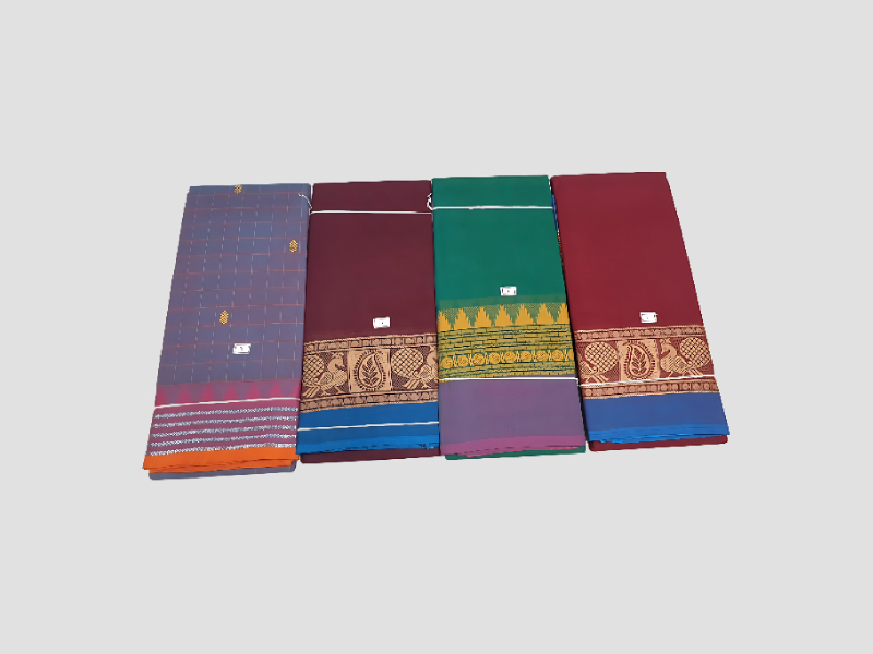  chettinad Cotton Saree With Zari Border