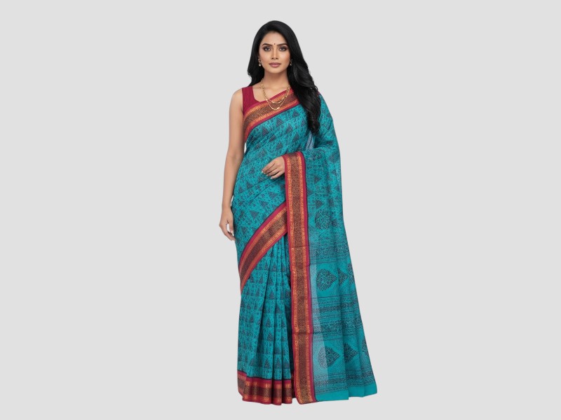Screen Print Design Sarees With Unique Artistic Patterns