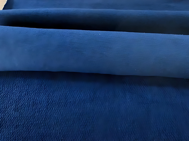 Navy Melange Loop Knit Fabric