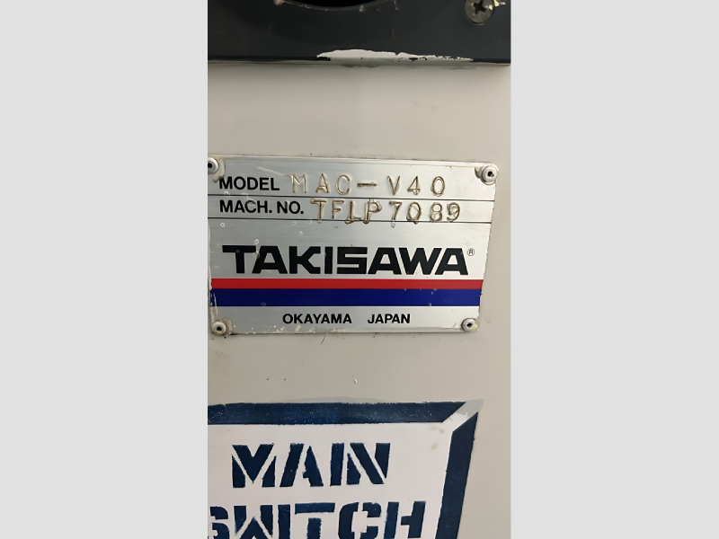 Takisawa MAC V40 Vertical Machining Center For Industrial Machining