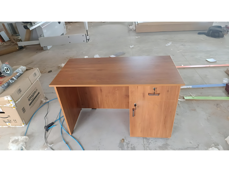 Compact Office Work Desk With Drawer And Lockable Storage Unit