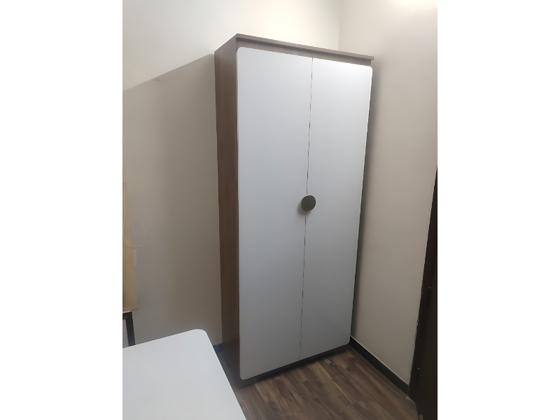 Full Height Modular Wardrobe With Overhead Storage And Open Side Shelf Unit