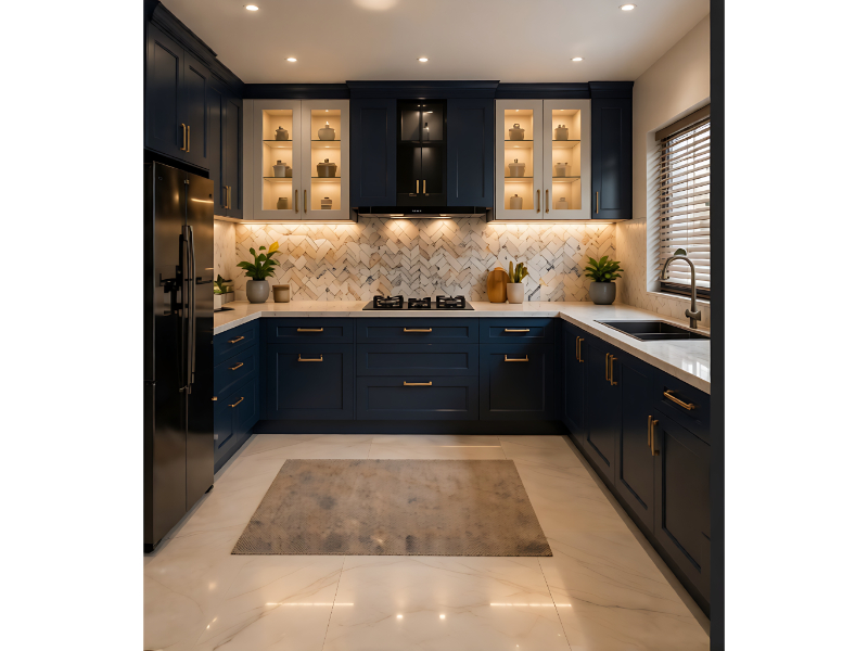 Navy Blue White Kitchen Designs