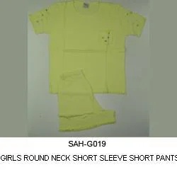 Girls Round Neck Short Sleeve & Pant
