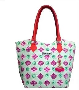 Pink Flowered Ladies Hand Bag