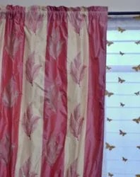 Embroidered Silk Checks Curtain