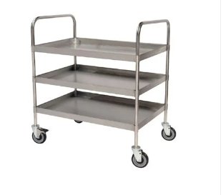 SS industrial trolley heavy duty material transport