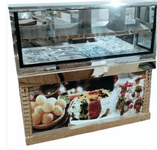 Stainless steel gol gappa counter for street food stalls