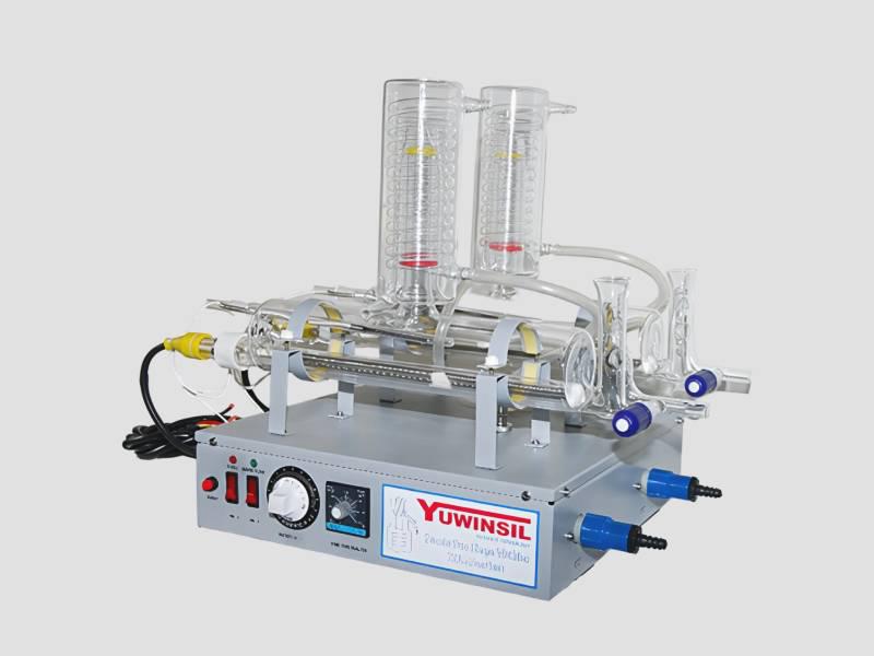 All Glass Double Distiller Borozee (ECO-XL) with Quartz Heater Horizontal Model with 2 Level Built-In Safety Control