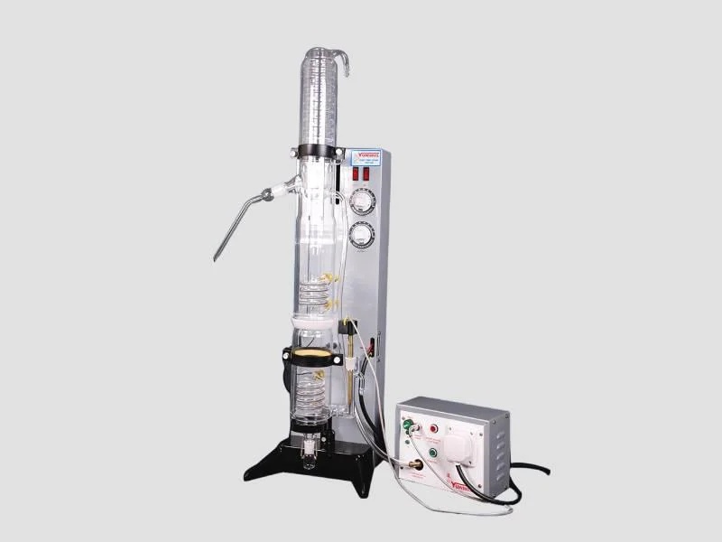 All Quartz Double Distiller. Vertical Model including 2 Level External Safety Control