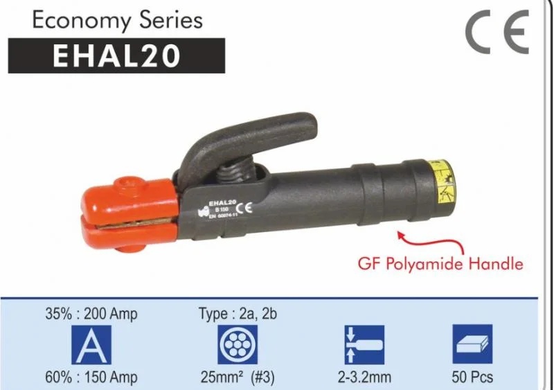 Economy Series Electrode Holder â€“ Model EHAL20 â€“ GF Polyamide Handle â€“ CE Certified