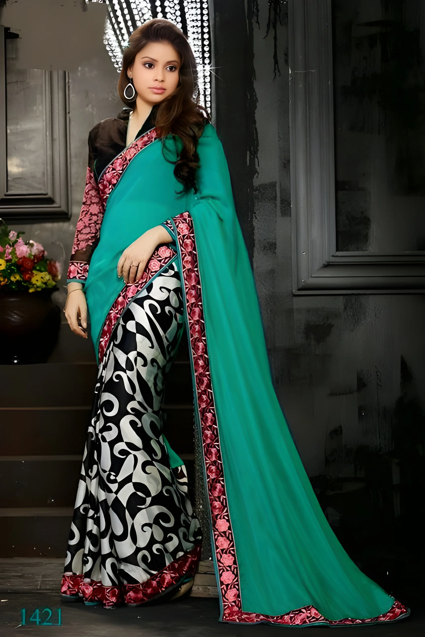 resizeImages/MTkwODA=/mediabank/images/products/TurcoiseBlackDigiprintedfashionablewearwithPalepinkembroideryborderLuxuryGraceDesignerSarees1665923251_19080.webp